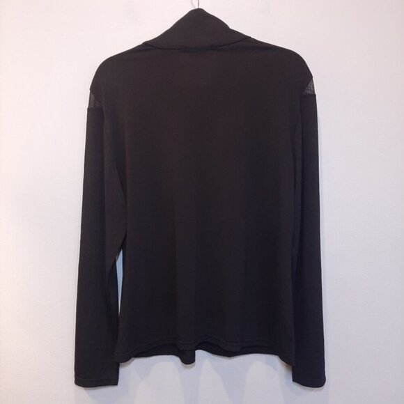 3/$20 SHEIN Mock Neck Fitted Top Sheer Inset Long Sleeve Sexy Black Plus Size 3X - Picture 8 of 9